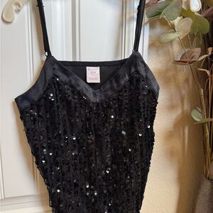No Boundaries Black Sequin Strappy Top